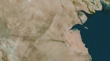 Kuveyt haritası - sür. Bölgeler. Uydu.