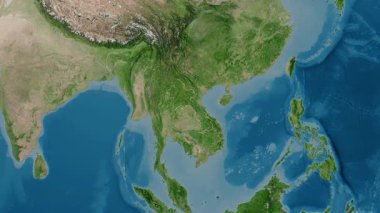 Laos haritası - özet. Bölgeler. Uydu.