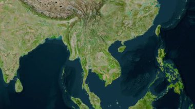 Laos haritası - süzül. Bölgeler. Uydu.