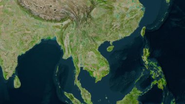 Laos haritası - yakınlaştır. Bölgeler. Uydu.