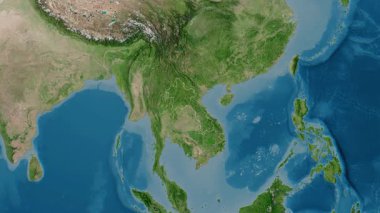 Laos haritası - yakınlaştır. Bölgeler. Uydu.