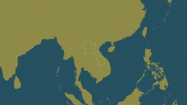 Laos haritası - yakınlaştır. Bölgeler. Desen.