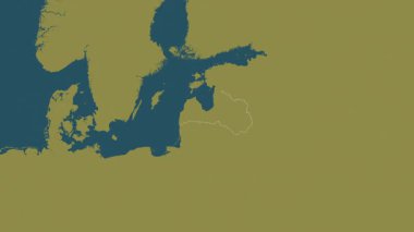 Letonya haritası - süzül. Bölgeler. Desen.