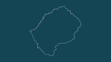 Lesotho haritası - çizgi film. Bölgeler. Uydu.
