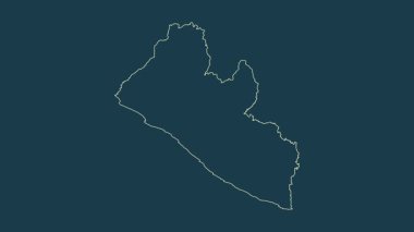 Liberya haritası - çizgi film. Bölgeler. Fiziksel.