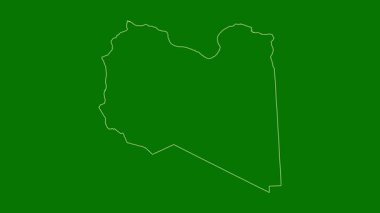 Libya haritası - çizgi film. Bölgeler. Uydu.