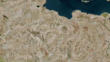Libya haritası - sür. Bölgeler. Uydu.