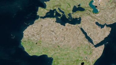 Libya haritası - süzül. Bölgeler. Uydu.