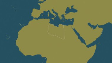 Libya haritası - yakınlaştır. Bölgeler. Desen.