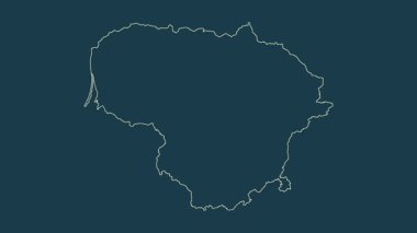 Litvanya haritası - çizgi film. Bölgeler. Fiziksel.