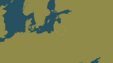 Litvanya haritası - süzül. Bölgeler. Desen.