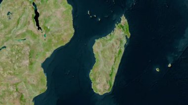 Madagaskar haritası - sür. Bölgeler. Uydu.