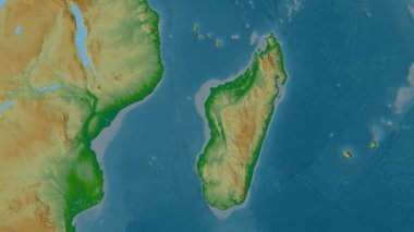 Madagaskar haritası - sür. Bölgeler. Fiziksel.