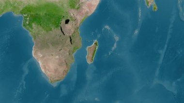 Madagaskar haritası - özüt. Bölgeler. Uydu.