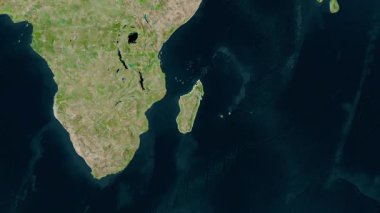 Madagaskar haritası - yakınlaştır. Bölgeler. Uydu.