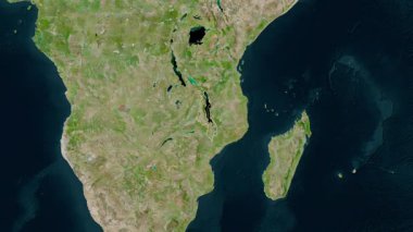 Malawi haritası. Bölgeler. Uydu.