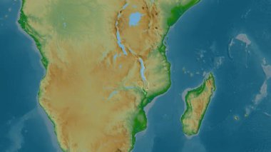 Malawi haritası - süzül. Bölgeler. Fiziksel.