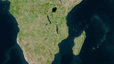 Malawi haritası - yakınlaştır. Bölgeler. Uydu.