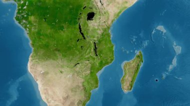 Malawi haritası - yakınlaştır. Bölgeler. Uydu.