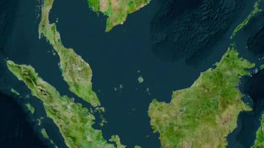 Malezya haritası - sür. Bölgeler. Uydu.