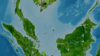 Malezya haritası - sür. Bölgeler. Uydu.