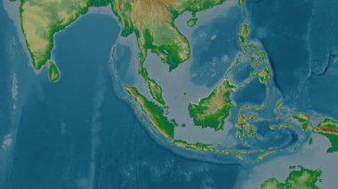 Malezya haritası - süzül. Bölgeler. Fiziksel.