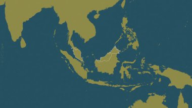 Malezya haritası - yakınlaştır. Bölgeler. Desen.