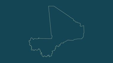 Mali haritası - çizgi film. Bölgeler. Uydu.