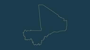 Mali haritası - çizgi film. Bölgeler. Fiziksel.