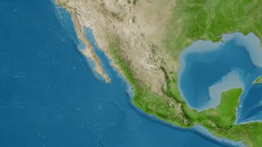 Meksika haritası - sür. Bölgeler. Uydu.
