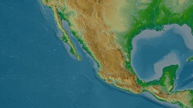 Meksika haritası - sür. Bölgeler. Fiziksel.