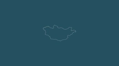 Moğolistan haritası - katı. Bölgeler. Desen.