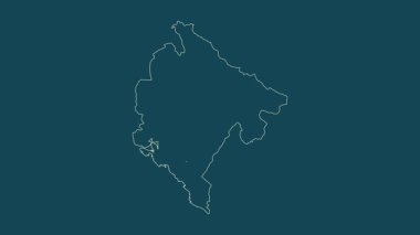 Karadağ haritası - çizgi film. Bölgeler. Uydu.