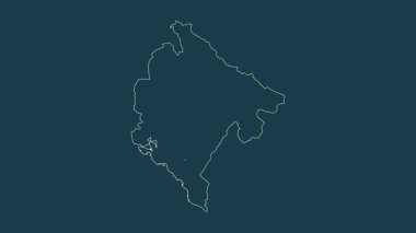 Karadağ haritası - çizgi film. Bölgeler. Fiziksel.