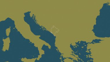 Karadağ haritası - yakınlaştır. Bölgeler. Desen.