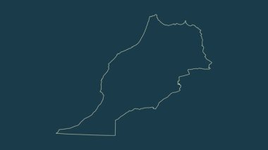 Fas haritası - çizgi film. Bölgeler. Fiziksel.