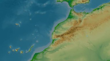 Fas haritası - sür. Bölgeler. Fiziksel.