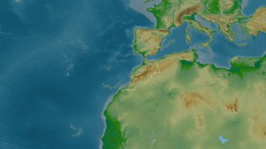 Fas haritası - süzül. Bölgeler. Fiziksel.