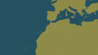 Fas haritası - yakınlaştır. Bölgeler. Desen.