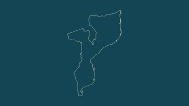 Mozambik haritası - çizgi film. Bölgeler. Uydu.