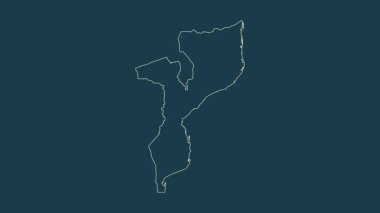 Mozambik haritası - çizgi film. Bölgeler. Fiziksel.