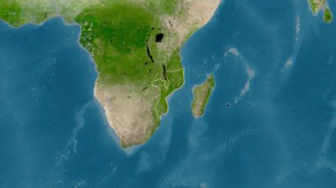 Mozambik haritası - çıkarın. Bölgeler. Uydu.