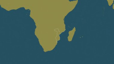Mozambik haritası - süzül. Bölgeler. Desen.