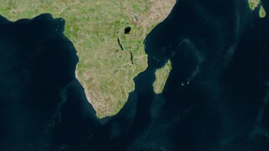 Mozambik haritası - yakınlaştır. Bölgeler. Uydu.