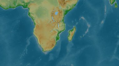 Mozambik haritası - yakınlaştır. Bölgeler. Fiziksel.