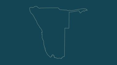 Namibya haritası - çizgi film. Bölgeler. Uydu.