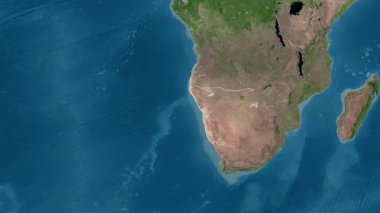 Namibya haritası - süzül. Bölgeler. Uydu.