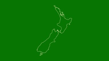 Yeni Zelanda haritası - çizgi film. Bölgeler. Uydu.