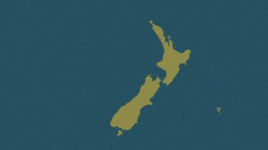 Yeni Zelanda haritası - sür. Bölgeler. Desen.