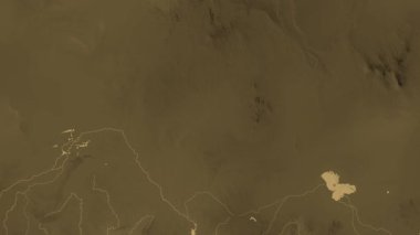 Nijer haritası - sür. Bölgeler. Sepya.